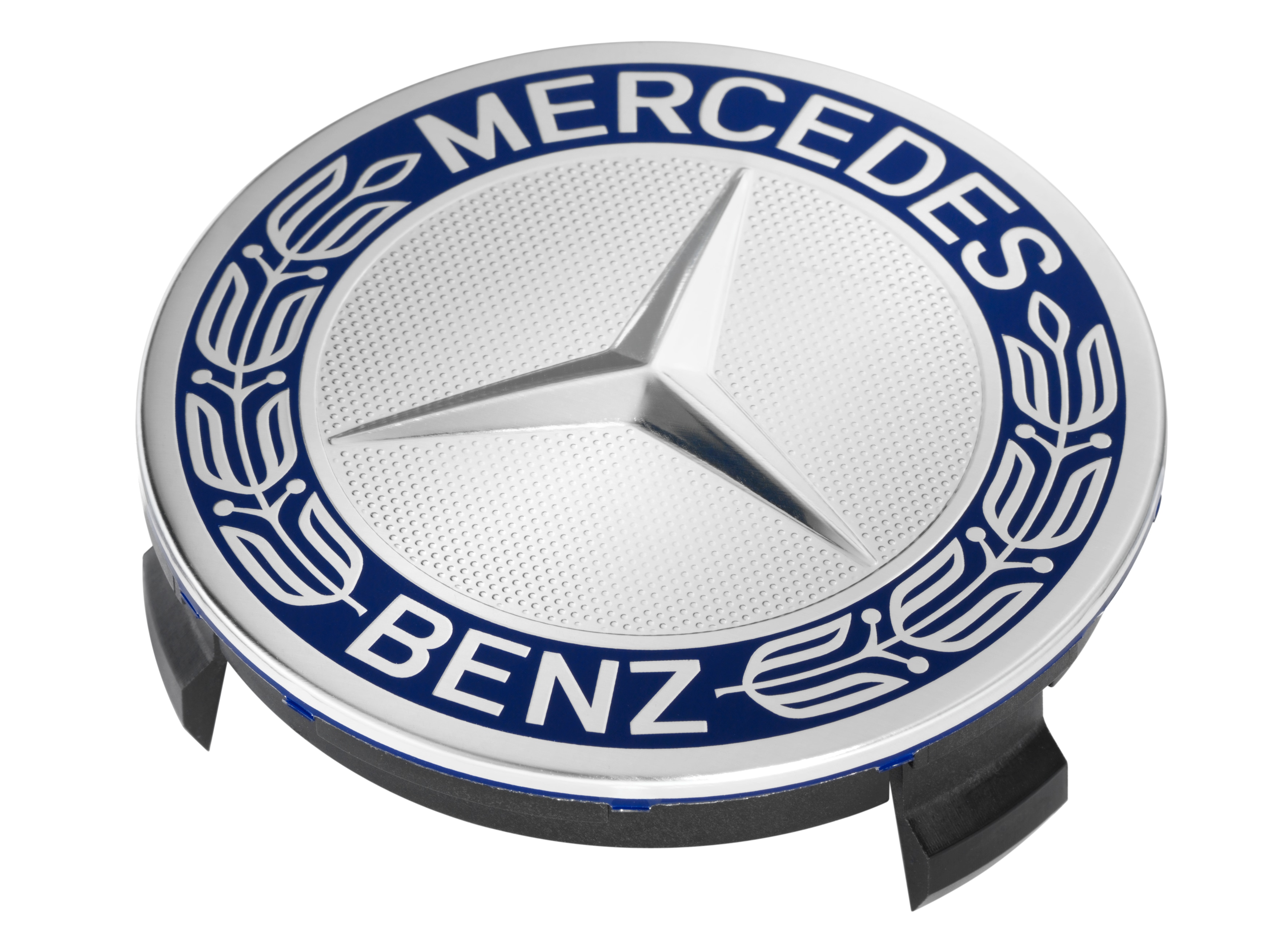 Radnabenabdeckung, Stern mit Lorbeerkranz, klassisches Design, für Zentrierloch-Durchmesser 71,8 mm - blau Radnabenabdeckung, Stern mit Lorbeerkranz, klassisches Design, für Zentrierloch-Durchmesser 71,8 mm - blau