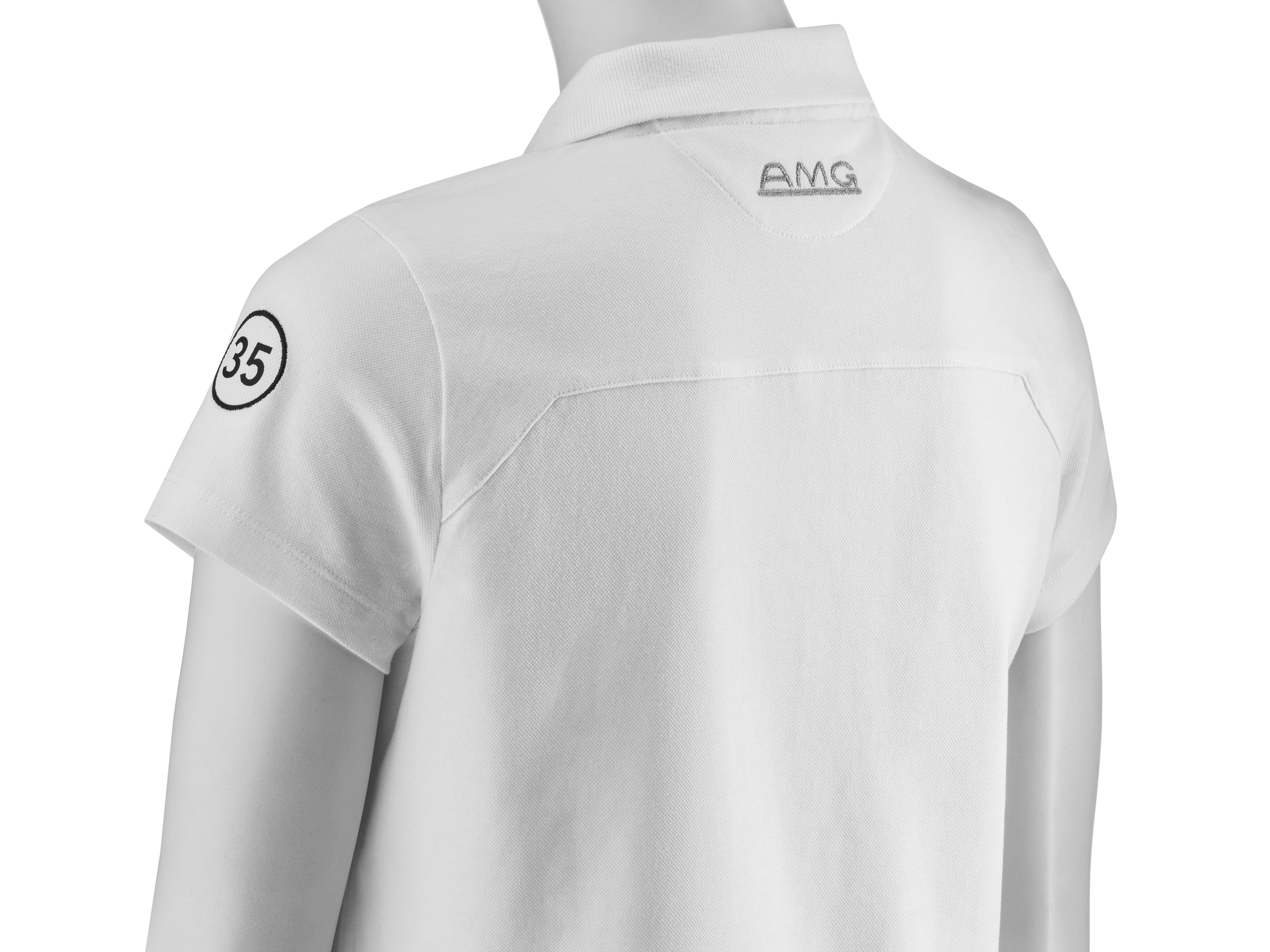 AMG Poloshirt Damen - weiß / gelb, M